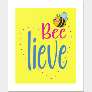 Believe in Yourself Kid's Bee Motivational Posters and Art